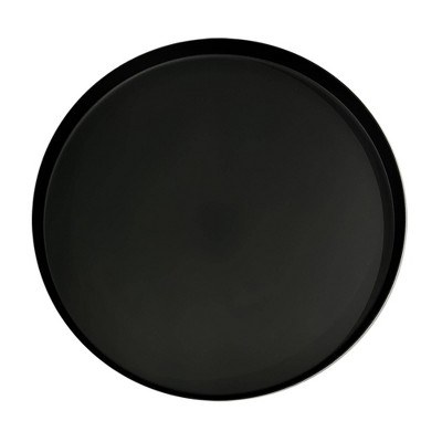 Matte Black Metal Round Tray Top Side Table