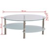 vidaXL Coffee Table White Tempered glass, metal frame Medium - 4 of 4