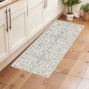 Ultra-Thin Floral Area Rug - Stain Resistant Non-Slip Large Carpet for Living Room, Dining Room Home Office - 1 of 4
