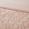 Gulches Laetitia 3 Piece Pink Tufted Chenille Medallion Cotton King Duvet Cover Set - 4 of 4