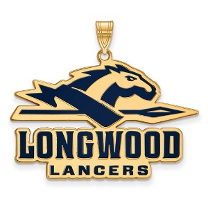 Black Bow Jewelry 14k Yellow Gold Plated Sterling Silver Longwood Lancers NCAA Extra Large Pendant - 1 of 3