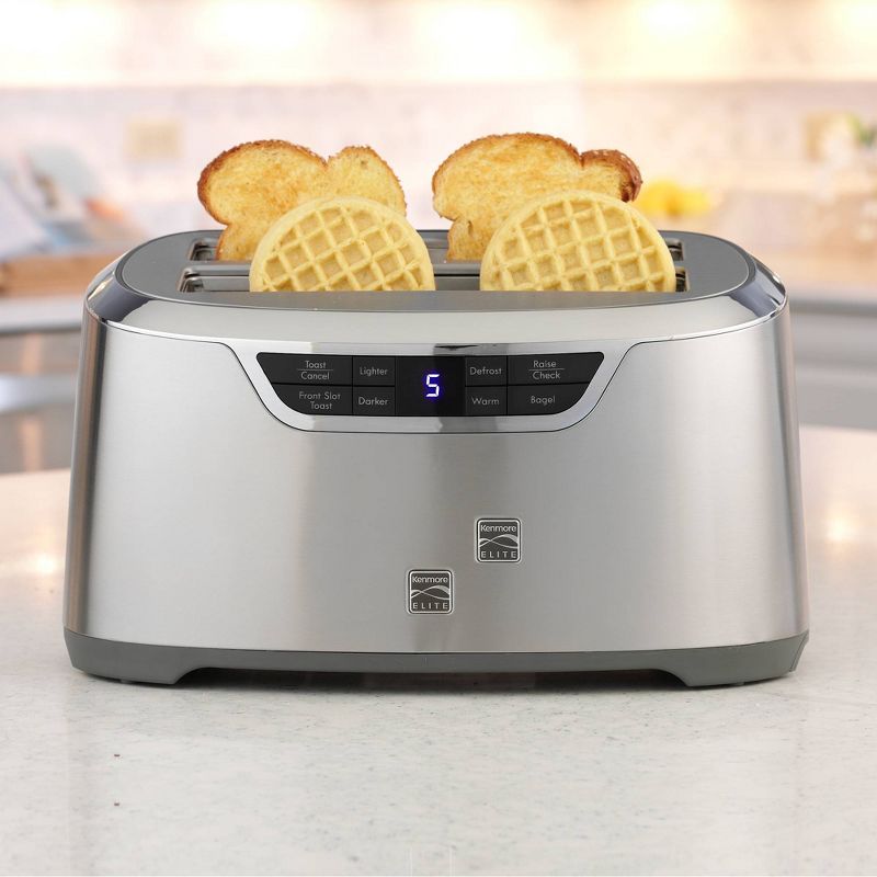 Kenmore Elite 4-Slice Auto-Lift Long Slot Toaster - Stainless Steel, 6 of 9
