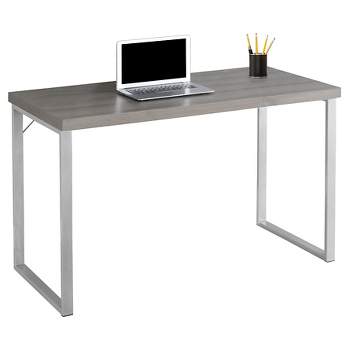 Contemporary Silver Metal Computer Desk Dark Taupe - EveryRoom