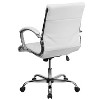 Executive Swivel Office Chair White Leather/chrome Base - Flash