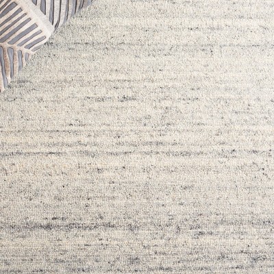 Handmade Light Gray Wool Square Area Rug 6' x 6'