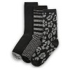Memoi 3 Pairs Women's Buttersoft Variety Novelty Crew Socks Black 9-11 - 3 of 4