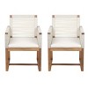 Patio Accent Chair Set Of 2,Modern Arm Chair With Rope Design Back And Acacia Wood Legs,Outdoor Furniture -Maison Boucle - 2 of 4