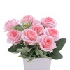 Unique Bargains Fake Plants Rose Plastic 2.95"x2.95"x7.48" 1 Pc - 4 of 4