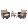 Sonkuki 3-Piece Patio Chair Set Swivel Rocking Chair Set Side Table Suiting Backyard, Poolside and Patio - 2 of 4