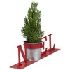 Northlight Potted Faux Pine in Metal "NOEL" Planter Christmas Decoration - 13" - Red - 3 of 4