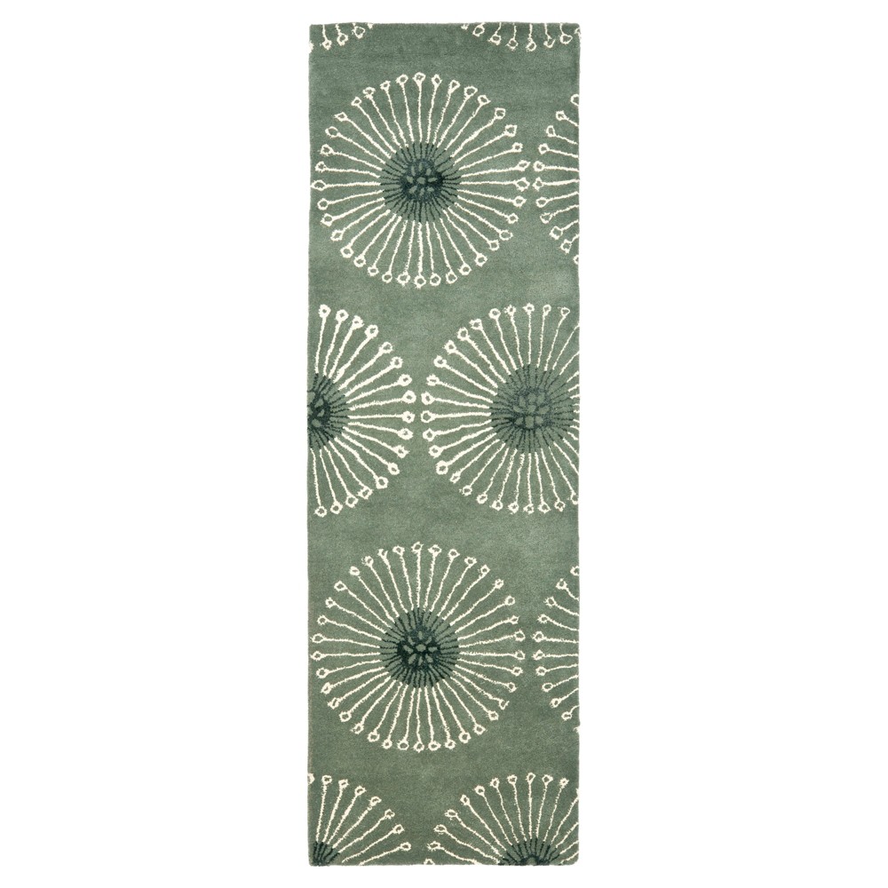 Gray/Ivory Botanical Tufted Runner - (2'6inx8' Runner) - Safavieh