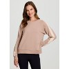 RBX Active Women's Ultra Lightweight Soft Cotton Blend French Terry Crewneck Sweatshirt with Crochet Trim - 3 of 4