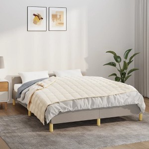 VidaXL Weighted Blanket Light Cream 54.3 in.x78.7 in. 22 lb Fabric - 1 of 4