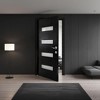 Wooakway 36"W × 80"H 4-Lite Exterior Frosted Glass Prehung Front Entry Door Primed Interior Fiberglass Entrance Door - 3 of 4