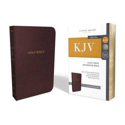  KJV, Reference Bible, Giant Print, Bonded Leather, Burgundy, Red Letter Edition - Large Print by  Thomas Nelson (Leather Bound) 