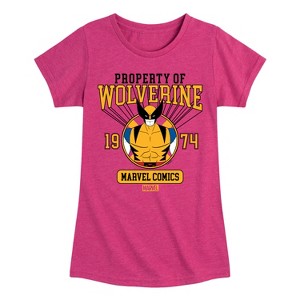 Girls' - Marvel - Property of Wolverine Fitted Short Sleeve Graphic T-Shirt - 1 of 4