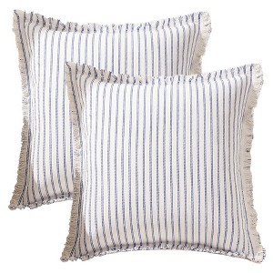 REGALWOVEN Striped Boho Throw Pillow Cover with Tassels Fringe for Home Decoration 2 Pcs - 1 of 4