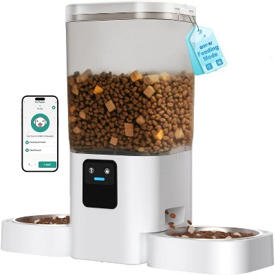 Automatic Cat Dog Feeder with 5G WiFi, Smart APP/Alexa Controlled Food Dispenser with Timer and Slow Feed Bowl