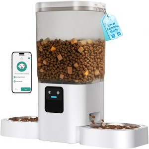 Automatic Cat Dog Feeder with 5G WiFi, Smart APP/Alexa Controlled Food Dispenser with Timer and Slow Feed Bowl - 1 of 4