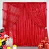 Wikineon Red Sequin Backdrop Curtain : Christmas Backdrops 2 Panels Shiny Backdrop Drapes Red Glitter Curtains for Birthday Background Decoration - 4 of 4