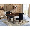HomeStock 3-Pc Mahogany Finish Rectangular Solid Wood Top with Dropleaf Dining Table Set - 2 of 4