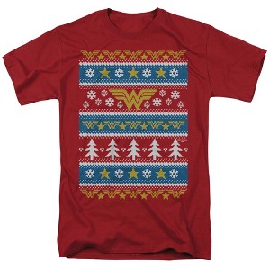 Men's DC Wonder Woman Christmas Sweater T-Shirt - 1 of 4