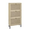 Okak Modern Freestanding Shoe Cabinet with 3 Flip Drawers,Rattan Shoe Organizer,Hidden Shoe Rack Cabinet for Entryway,Hallway,Living Room - 3 of 4