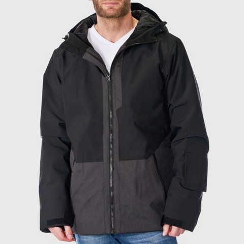 Мужские куртки Alpine Swiss Mens Waterproof Ski Jacket Hooded Snowboarding Coat Warm Winter Snow Jacket Raincoat Black Charcoal Small