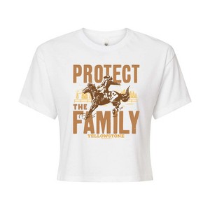 Women's - Yellowstone - Protect The Family Cropped Graphic T-Shirt - 1 of 4