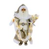 Karen Didion 17.5 Inch Sandstone Coastal Santa Lighted Coral Seashells Fish Net Santa Figurines - 2 of 3