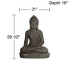 John Timberland Sitting Buddha Statue Sculpture Zen Decor Outdoor Garden Front Porch Patio Yard Outside Weathered Light Sandstone Finish 29 1/2" Tall - 4 of 4