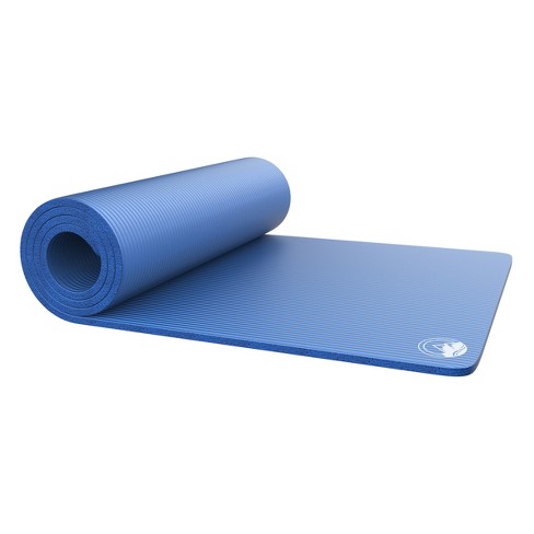 Wakeman Fitness 1/2 Extra Thick Yoga Mat, With Carrying Strap, Blue