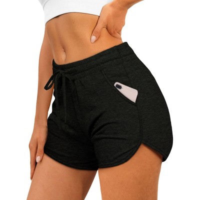 FIONECA Womens Athletic Shorts Running Dolphin Shorts with Pockets and Drawstring
