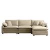 Oversized 115.34" Corduroy Modular L-Shaped Sectional Sofa with Double-Layer Cushions and Ottomans, 4-Piece Free combination Sofa - 4 of 4