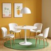 Hooseng Round Dining Table with MDF Table Top and Metal Base, Mid-Century Modern Dining Room Table for 2 - 4 Person - 3 of 4