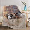 Wikineon 3D Horse Printed Flannel Throw Blanket For Running Horse Throw Blanket Fleece Blankets With Horses On Them Flannel Blanket - 4 of 4