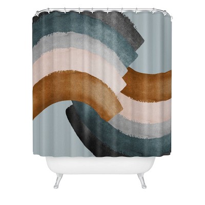 Orara Studio Modern Christmas Shower Curtain Blue/brown - Deny Designs :  Target