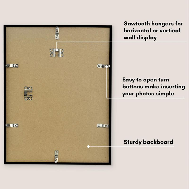 Americanflat Thin Border With Oversized Mat Picture Frame - Plexiglass Front Cover, 5 of 7