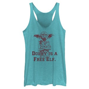 Women's Harry Potter Dobby is a Free Elf Racerback Tank Top - 1 of 4