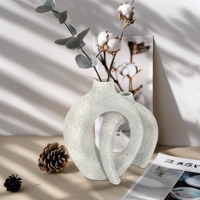 Artloge Set of 2 Nordic Boho Ins Style Hollow Snuggle Vases Table Vase for Dried Flowers