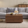Vynxaria Series 33.25 in. Walnut Square MDF End Table with 4 Drawers - 2 of 4