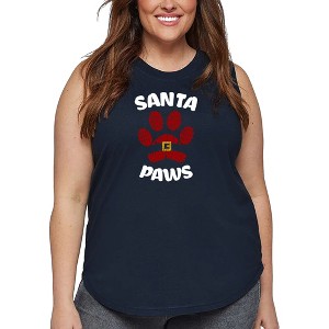 LA Pop Art Santa Paws - Women's Word Art Tank Top - 1 of 4