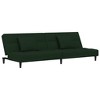 vidaXL 2-Seater Sofa Bed with Two Pillows Dark Green Velvet - 2 of 4