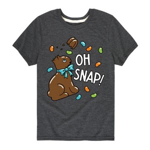 Boys' - Instant Message - Oh Snap Chocolate Bunny Short Sleeve Graphic T-Shirt - 1 of 4