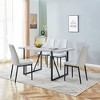 ChicFurnit Dining Set Modern Faux Marble Dining Table Set with Padded Chairs for Kitchen Dining Room, Gray, 17.3"*17.9"*36.2" - 4 of 4
