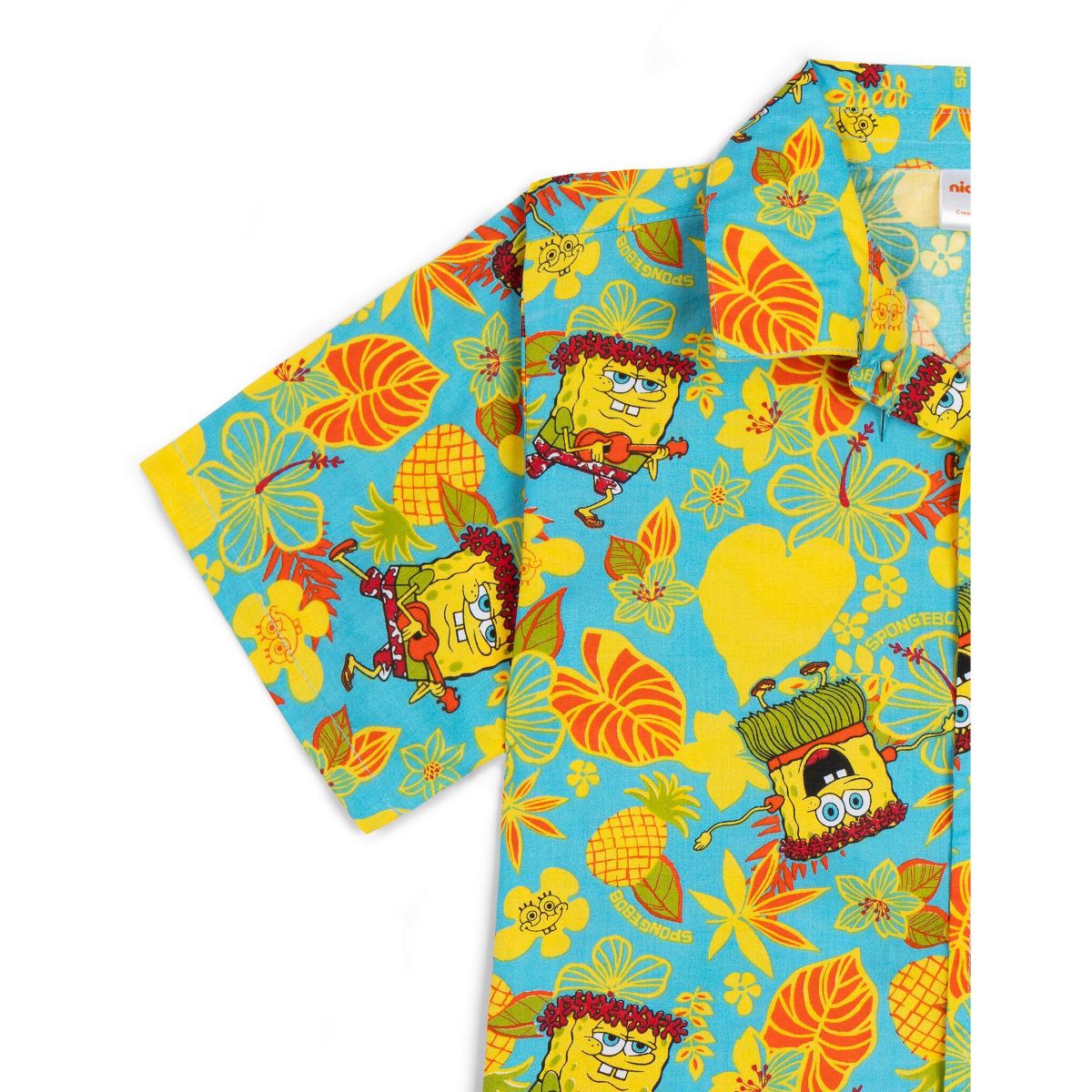 Nickelodeon SpongeBob SquarePants Hawaiian Matching Family Hawaiian Button Down Shirt Little Kid to Big Kid - thumbnail 6