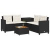 vidaXL Patio Sofa Black, Cream white - 3 of 4