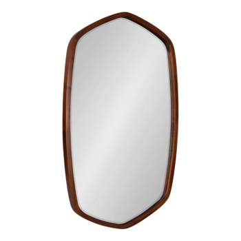 20" x 36" McLean Oval Wall Mirror Walnut Brown - Kate & Laurel All Things Decor
