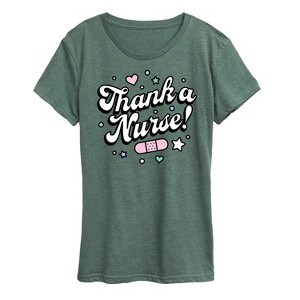 Women's - Instant Message - Thank A Nurse Short Sleeve Graphic T-Shirt - 1 of 4