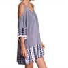 Women's Tie Dye Cold Shoulder Tunic Dress - KORI - 3 of 3